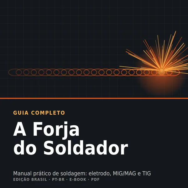 Capa do e-book A Forja do Soldador, Edição Brasil: manual prático de soldagem com eletrodo, MIG/MAG e TIG